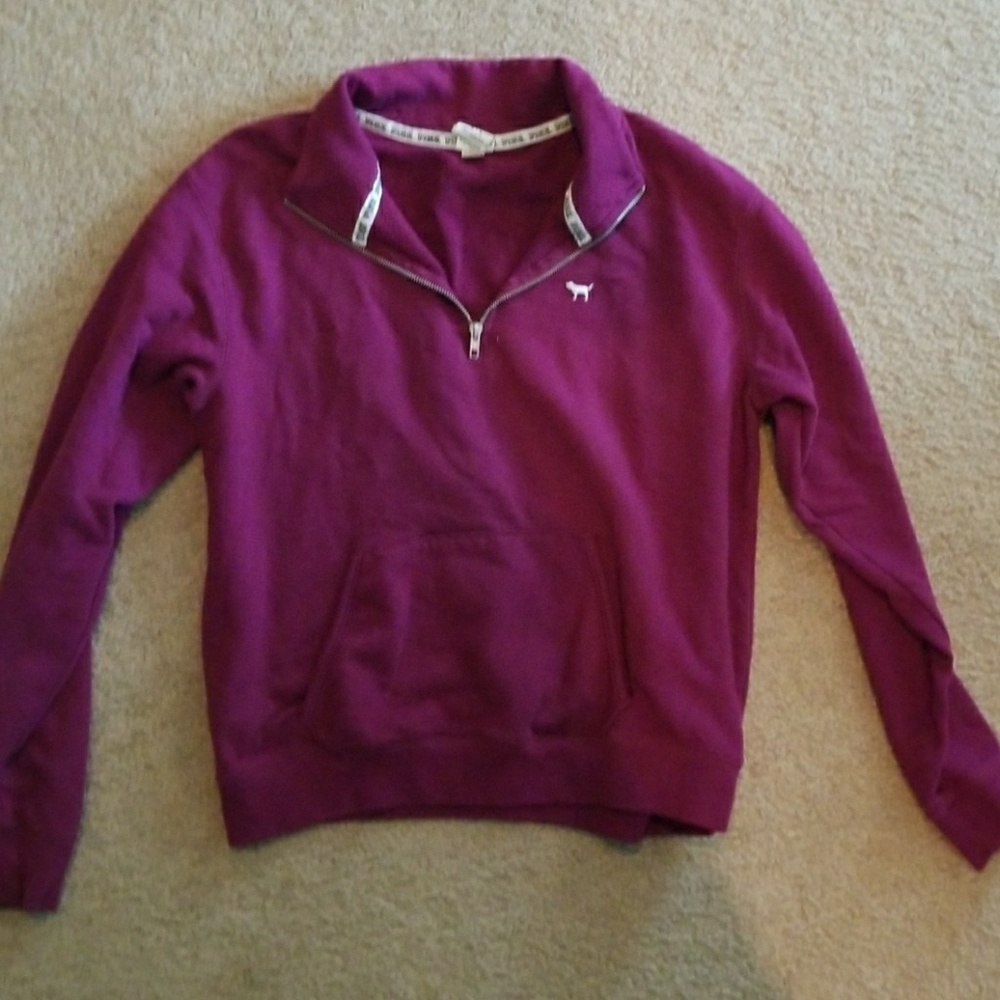 Victoria Secret Half Zip Plum Sweatshirt